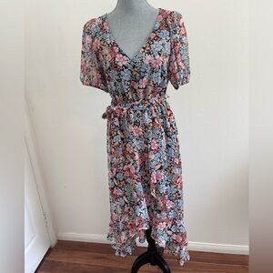 I.N.C Woman's Ruffled Hem Floral Dress.Size 2